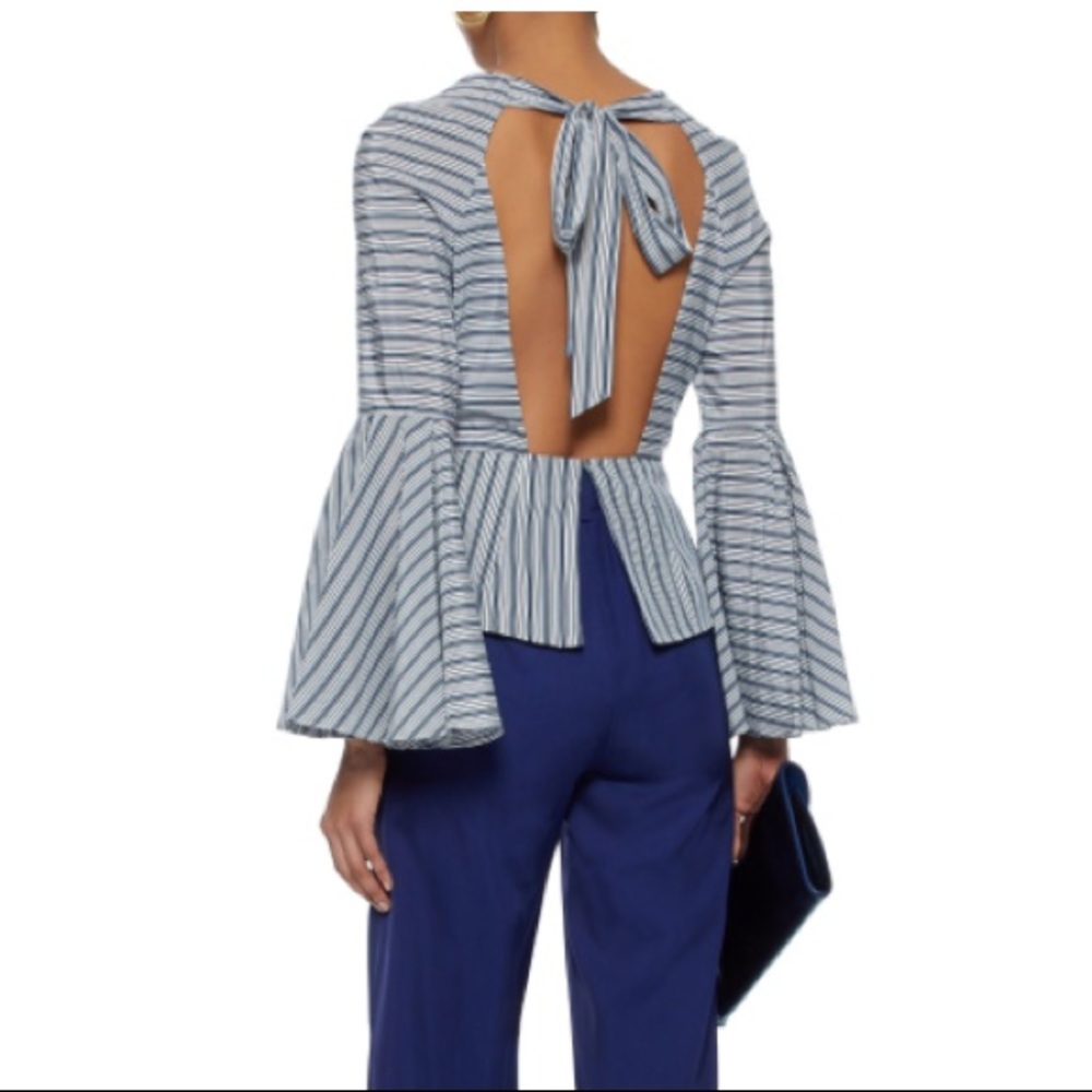 NWT Milly Luna top white blue